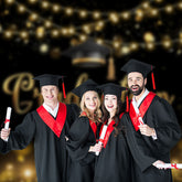 Aperturee - Sparkling Black Bokeh Graduation Party Photo Backdrop